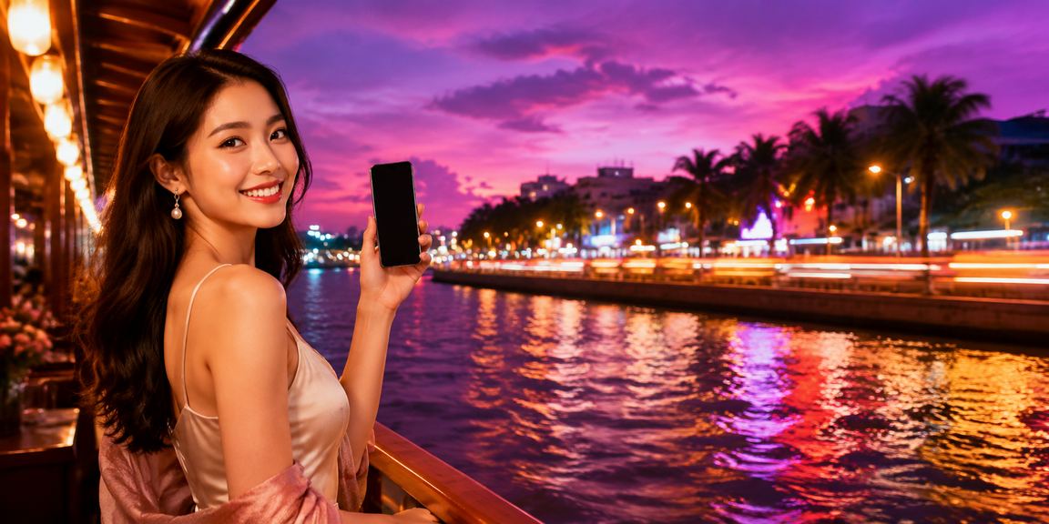 Người dùng tại Buôn Ma Thuột theo dõi giải thưởng cashback và bonus trên điện thoại bên ly cà phê sáng